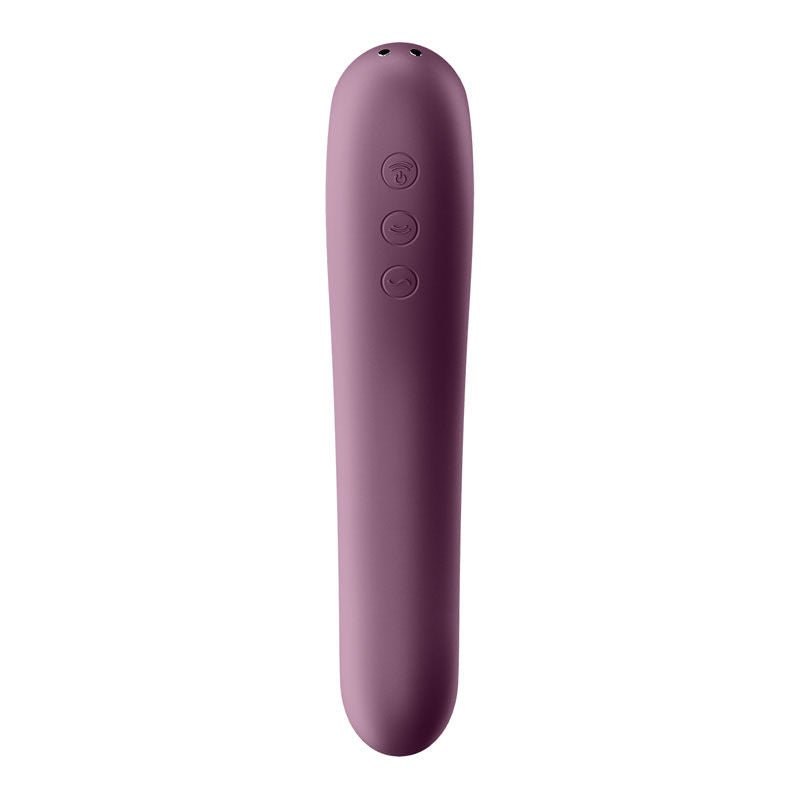 Satisfyer - dual kiss - clitoral suction stimulator - Purple, Product bottom view  | Flirtybay.com.au